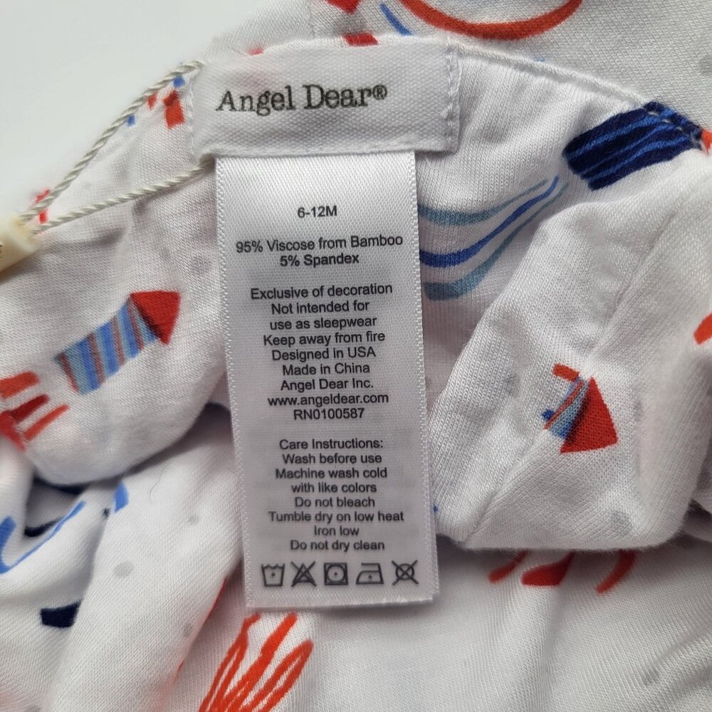 ANGEL DEAR Baby 6-12M Bucket Sun Hat Viscose Bamboo FIRECRACKERS 4th of July - Picture 3 of 4